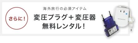 さらに!海外旅行の必須アイテム 変圧プラグ+変圧器 無料レンタル!